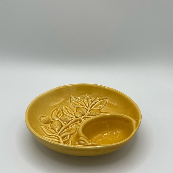 Maioliche Jessica Olive Serving Bowl With Divided Dip Dish Made in Italy - Picture 6 of 9